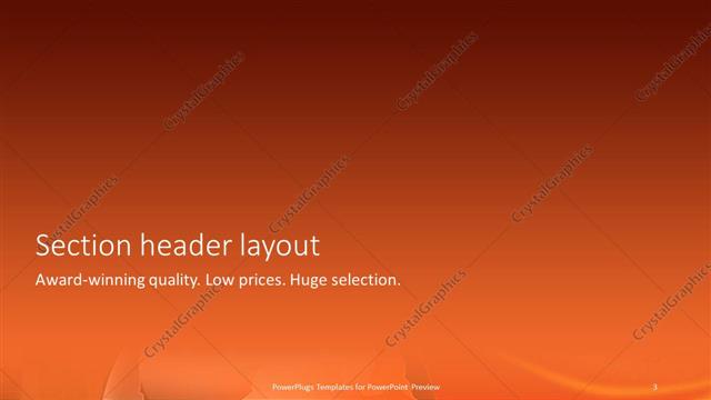 Section Header presentation slide layout