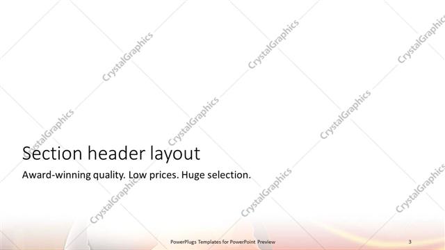Section Header presentation slide layout