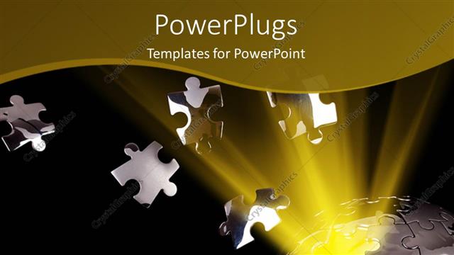  Presentation with jigsaw - Glow of light from globe built with jigsaw with outburst of puzzle pieces