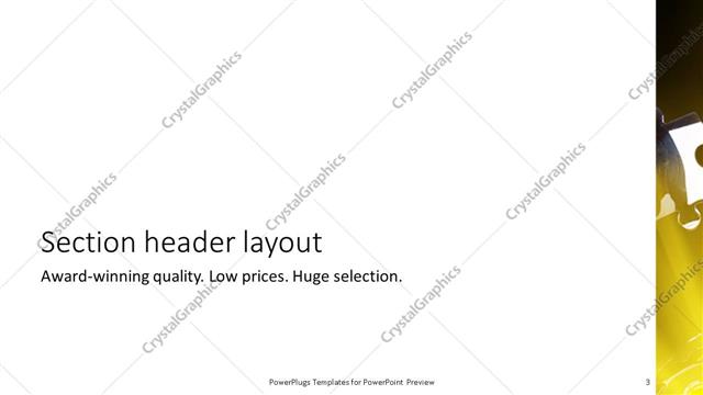 Section Header presentation slide layout