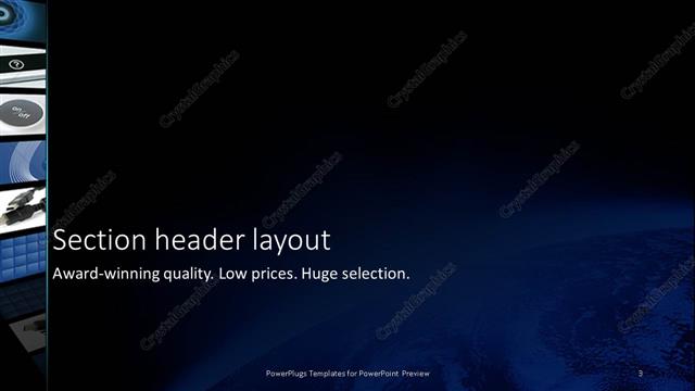 Section Header presentation slide layout