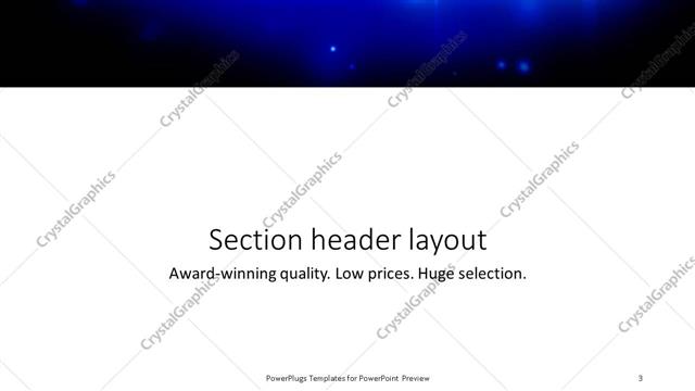 Section Header presentation slide layout
