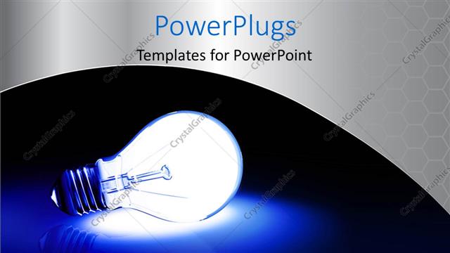  Presentation with bulb - Bright idea depiction with glowing light bulb on black background