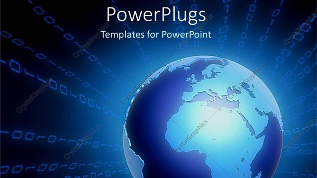  Presentation with binary blue - Glowing blue globe radiating binary numbers