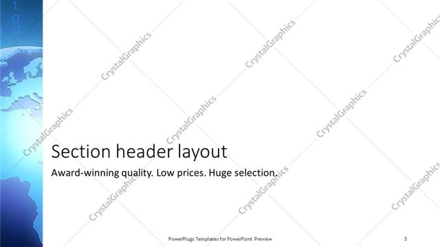 Section Header presentation slide layout