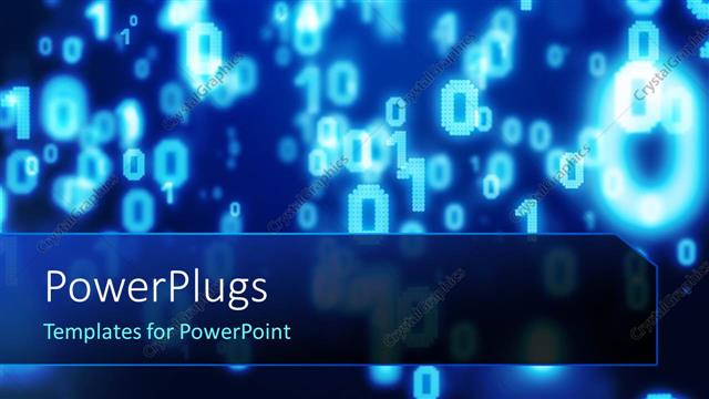  Presentation with binary blue - Glowing blue numbers on dark background