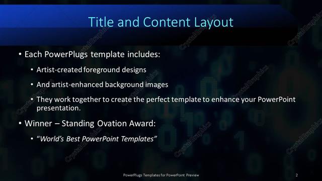 Title and Content presentation slide layout