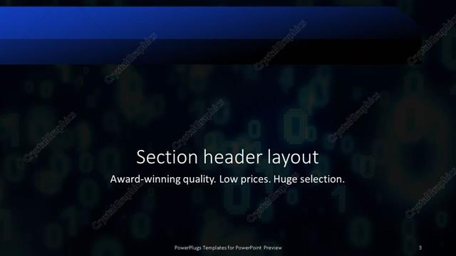 Section Header presentation slide layout