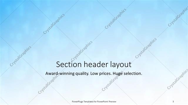Section Header presentation slide layout