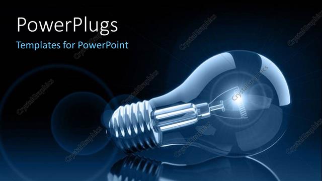  Presentation with inspiration - A glowing bulb with bluish background and place for text