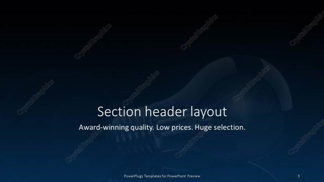 Section Header presentation slide layout