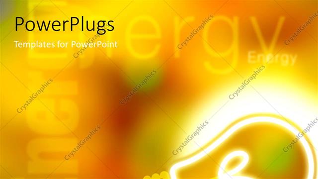  Presentation with energy - A glowing bulb with yellowish background
