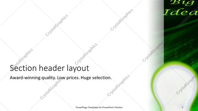 Section Header presentation slide layout