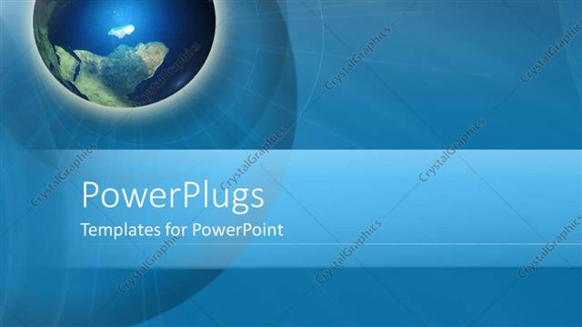  Presentation with abstract blue globe - Glowing earth globe over abstract background of larger globe with blue?