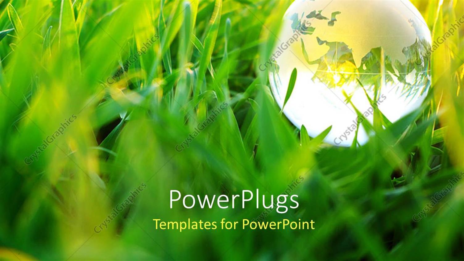 Featuring Glowing Earth Globe Sitting in grass Field 