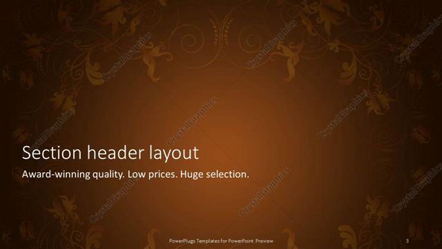 Section Header presentation slide layout
