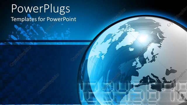  Presentation with numbers - Glowing globe Earth with numbers and pixelated background, business