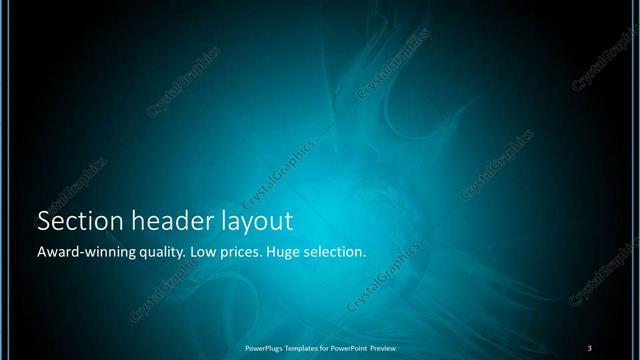 Section Header presentation slide layout
