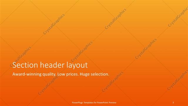 Section Header presentation slide layout