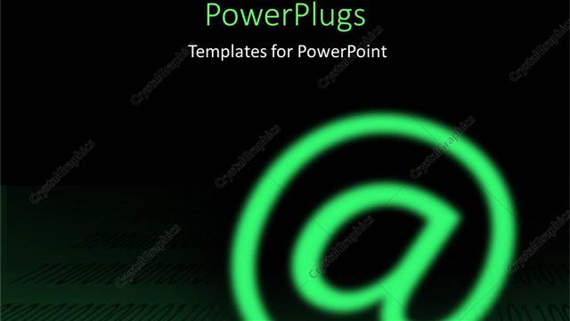 Presentation with email - Glowing green email symbol over black surface with binary numbers