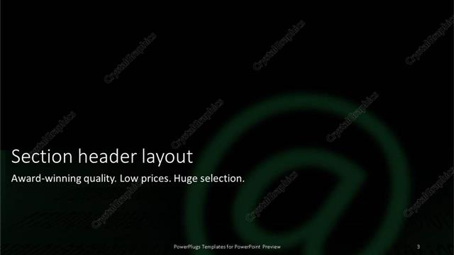 Section Header presentation slide layout