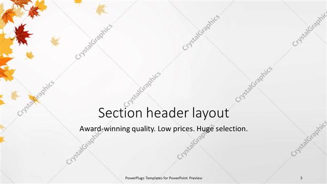 Section Header presentation slide layout