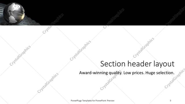 Section Header presentation slide layout