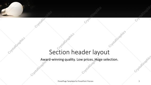 Section Header presentation slide layout