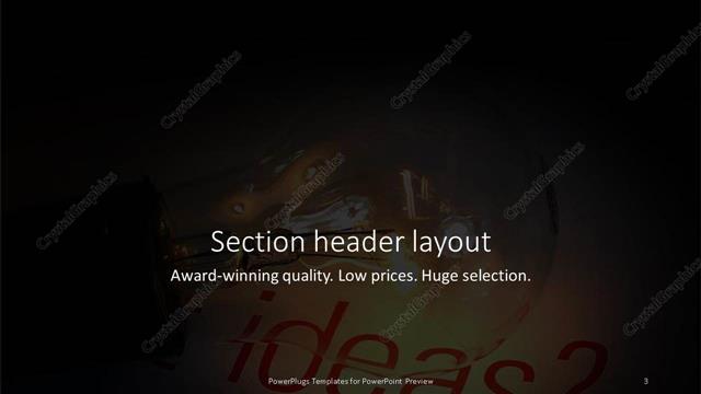 Section Header presentation slide layout