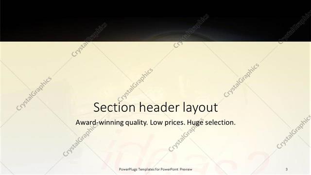 Section Header presentation slide layout