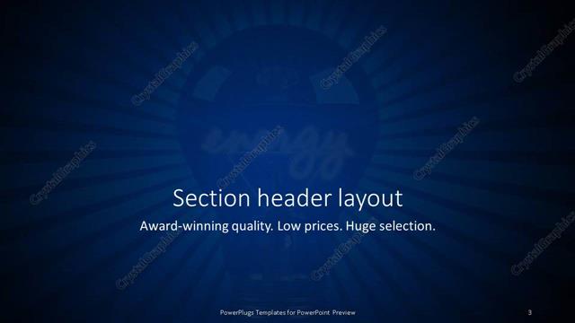 Section Header presentation slide layout