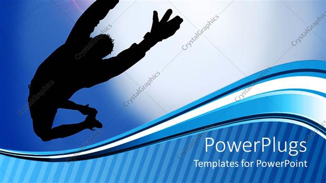  Presentation with goal ball - A goal keeper in th air trying to catch a ball