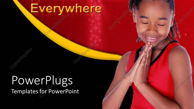  Presentation with african american - God is everywhere thee with African American girl saying prayer with cross background