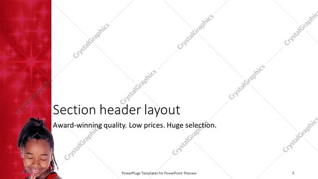 Section Header presentation slide layout