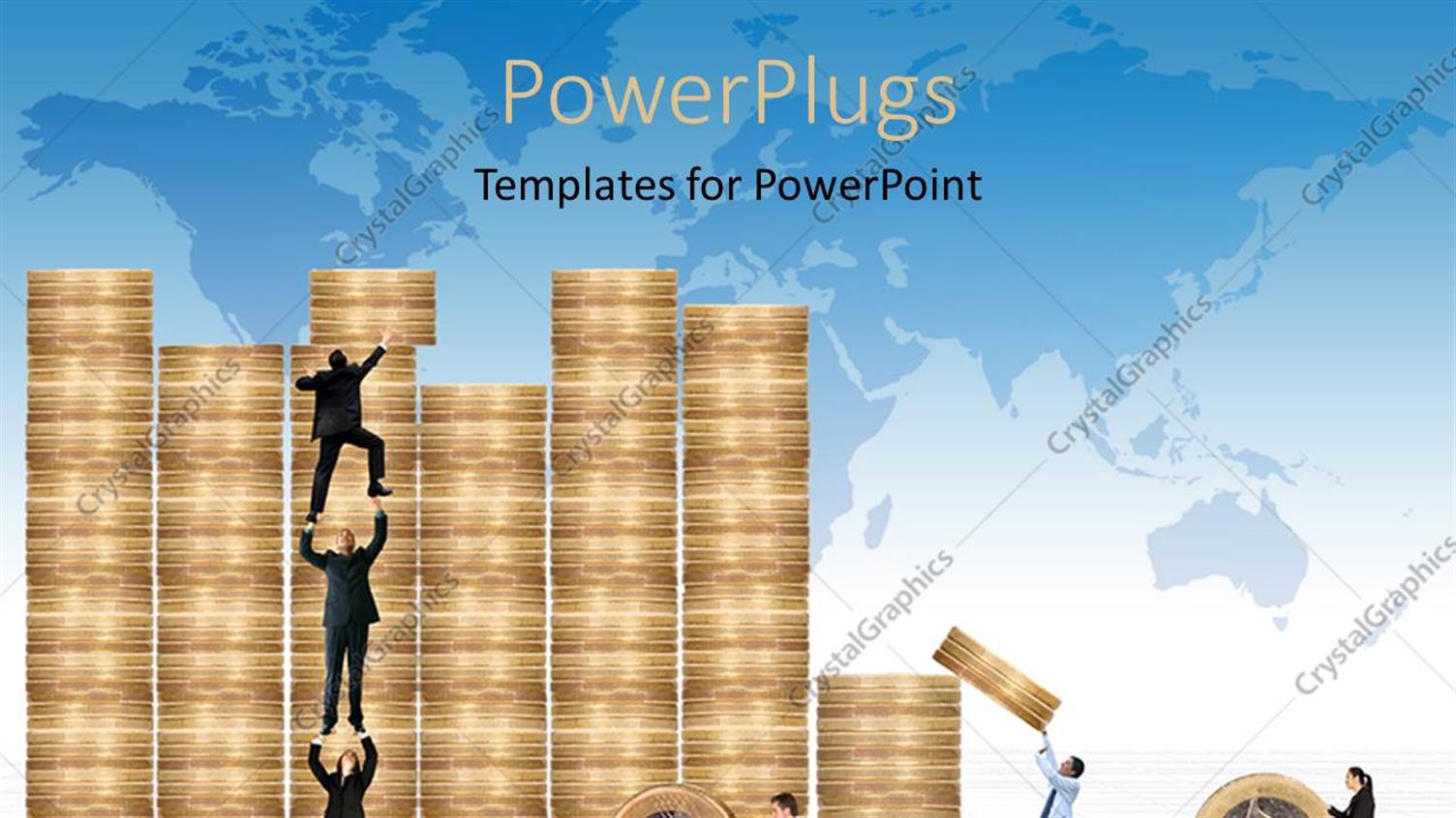 Featuring Gold Coins with Many Businessmen Around Showing Financial Background