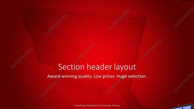 Section Header presentation slide layout