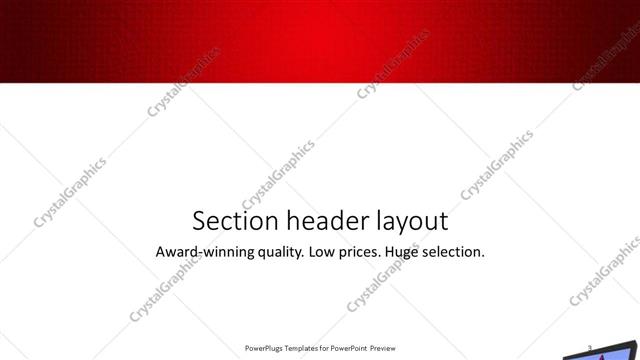 Section Header presentation slide layout