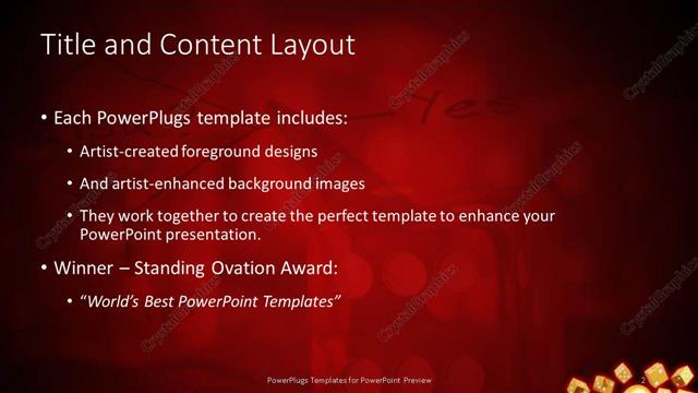 Title and Content presentation slide layout