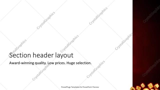 Section Header presentation slide layout