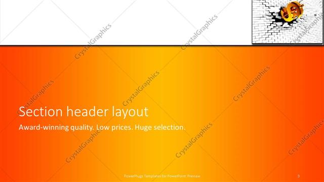 Section Header presentation slide layout