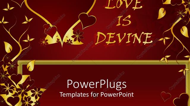  Presentation with divine - Gold colored hearts with gold 