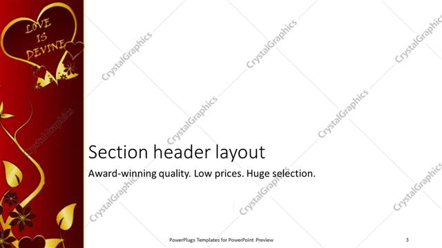 Section Header presentation slide layout