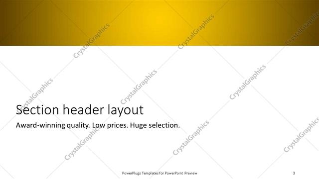 Section Header presentation slide layout