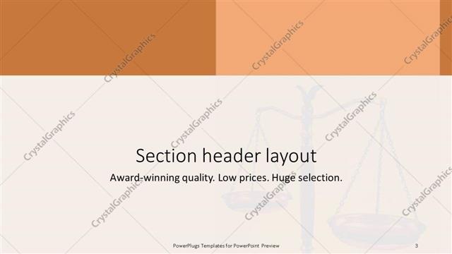 Section Header presentation slide layout
