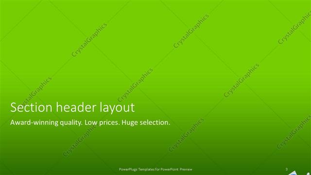 Section Header presentation slide layout