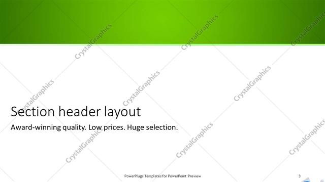Section Header presentation slide layout