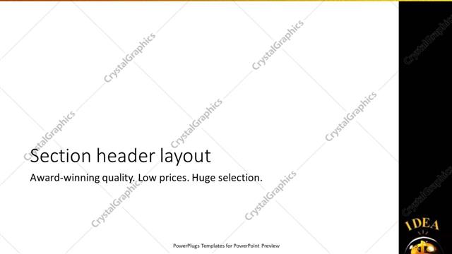 Section Header presentation slide layout