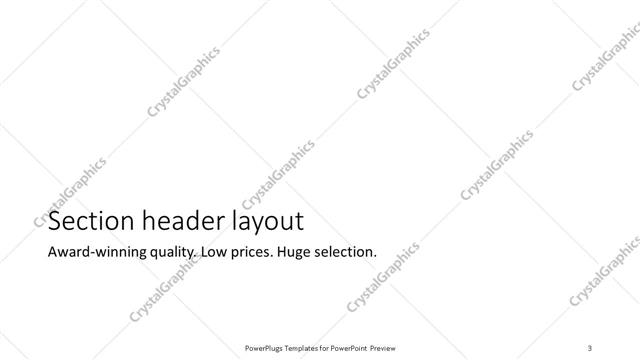 Section Header presentation slide layout