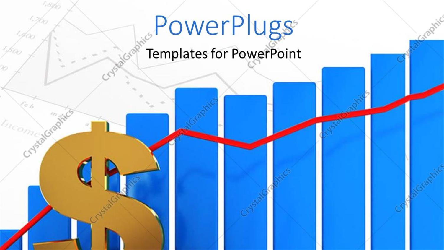 Featuring Gold Dollar Symbol with Red Arrow and Blue Charts on White Surface