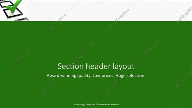 Section Header presentation slide layout